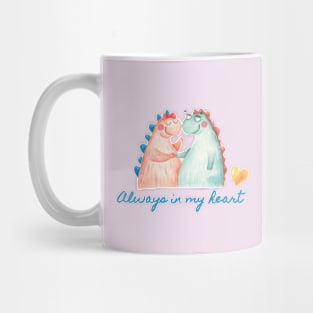 Cute Hugging Dinosaurs - Valentine's Day Mug